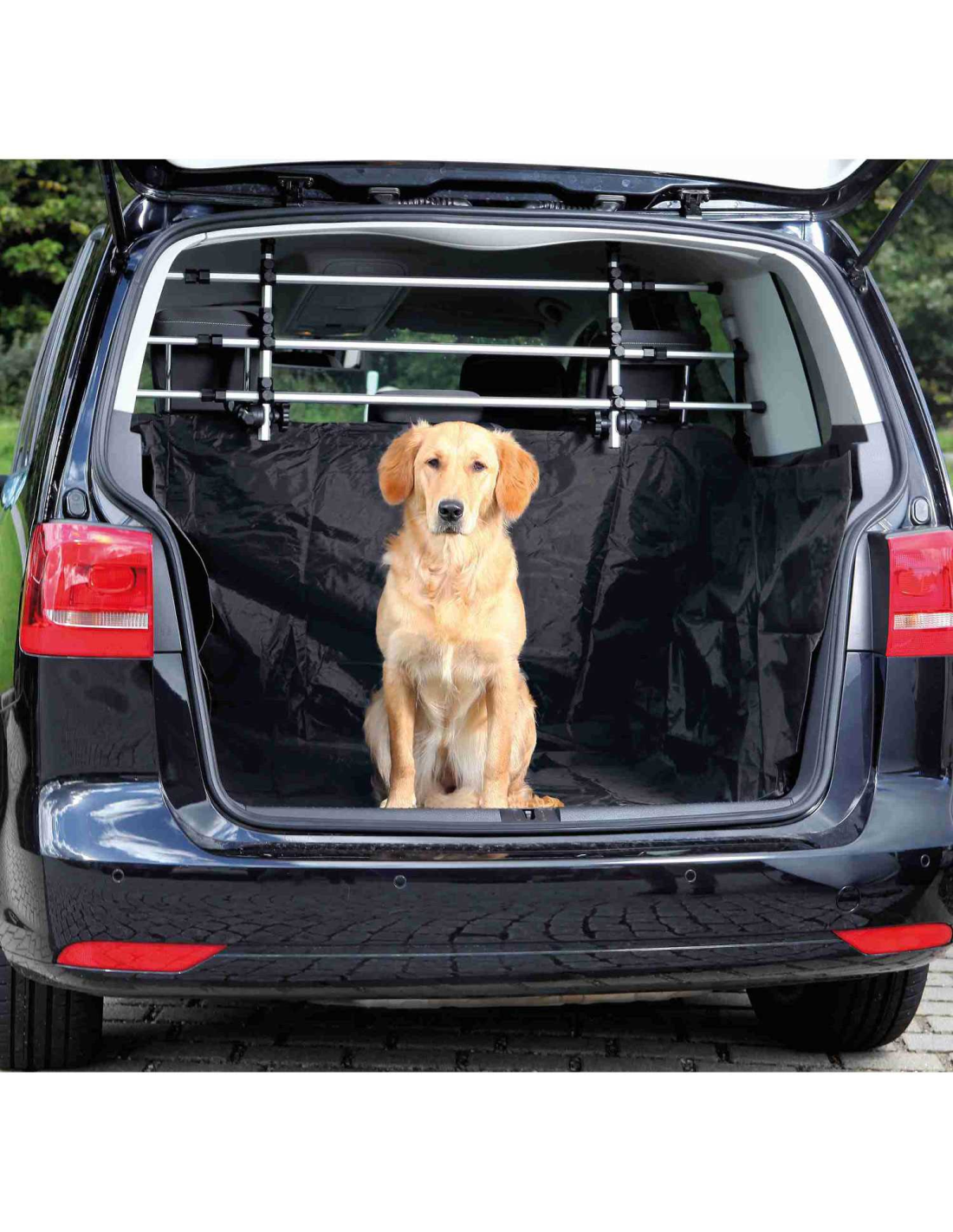 Protector universal del maletero del coche para perros, 2 bolsillos  grandes, antideslizante impermeable, cubierta del maletero de 185 x 103 cm  para la mayoría de los coches, negro