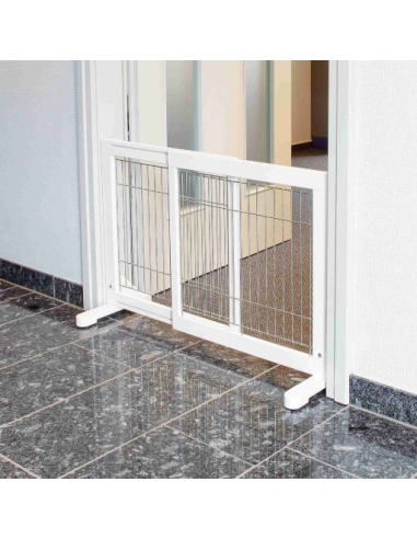 Barrera de seguridad extensible para perros PawHut 166x36x71 cm blanco